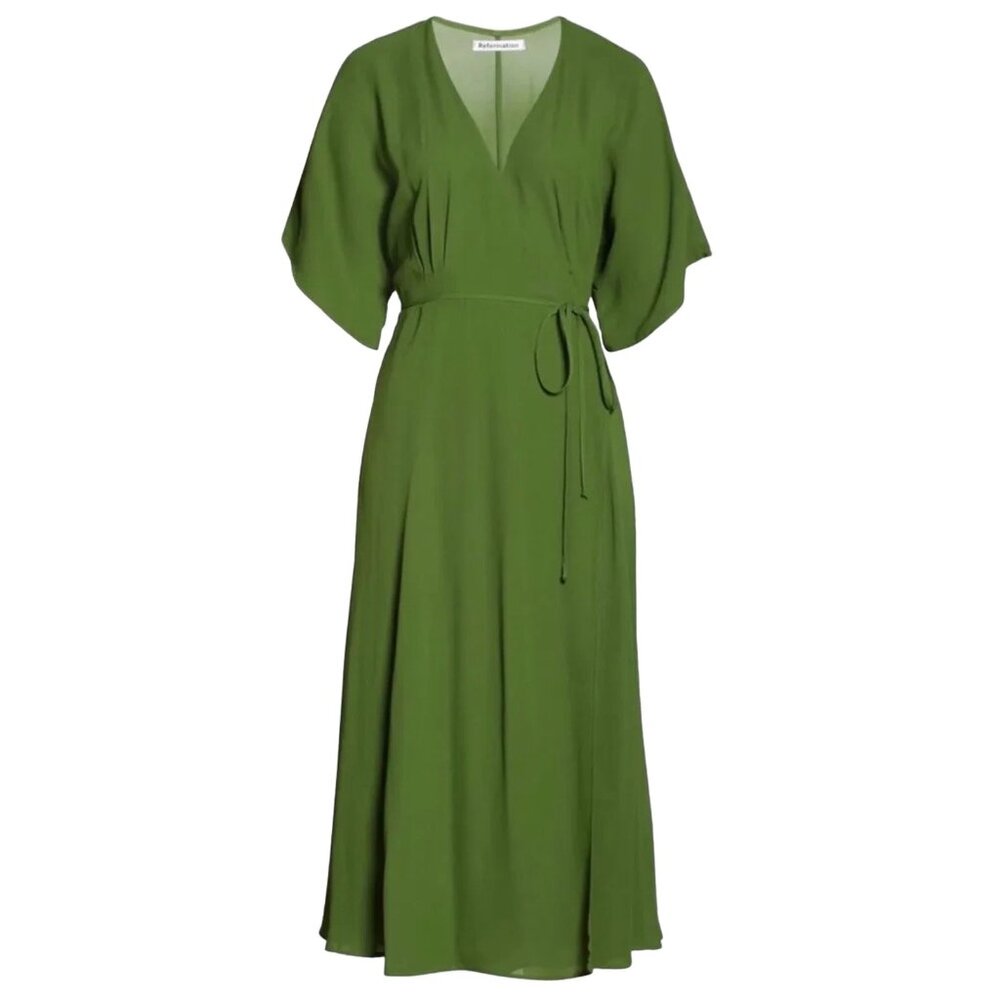 Reformation Green Midi Dress